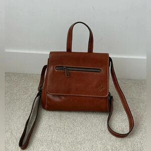 Patricia Nash Molina Leather Convertible Backpack Crossbody Brown Satchel